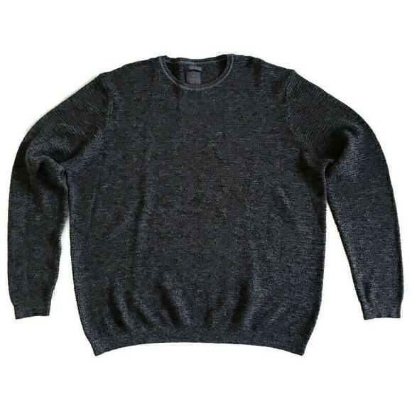 Monte Rosso Other - MONTE ROSSO textured pullover casual knit crewneck sweater heathered black XXL